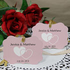 Personalized Wedding Favor Hearts Ornament